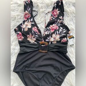 Floral Open Back One Piece